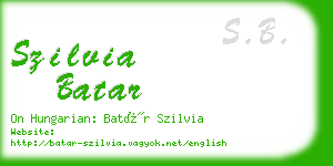 szilvia batar business card